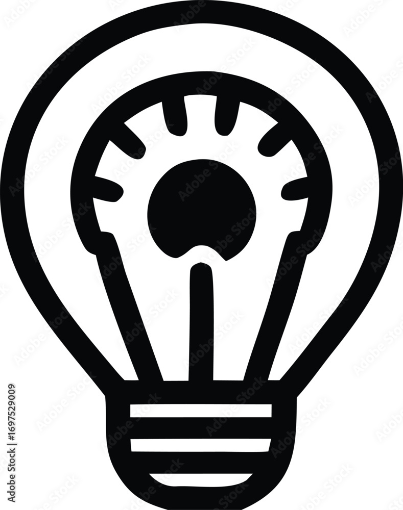 Poster abstract light bulb icon symbolizing innovation creativity and new ideas with a gear inside represen