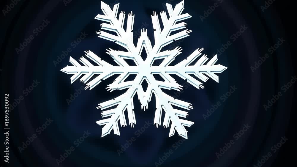 Aufkleber intricate ice crystal snowflake structure displayed against a dark background showing unique symmetr