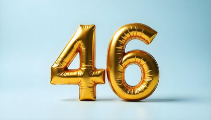 46 Number air inflatable balloon isolated on white background