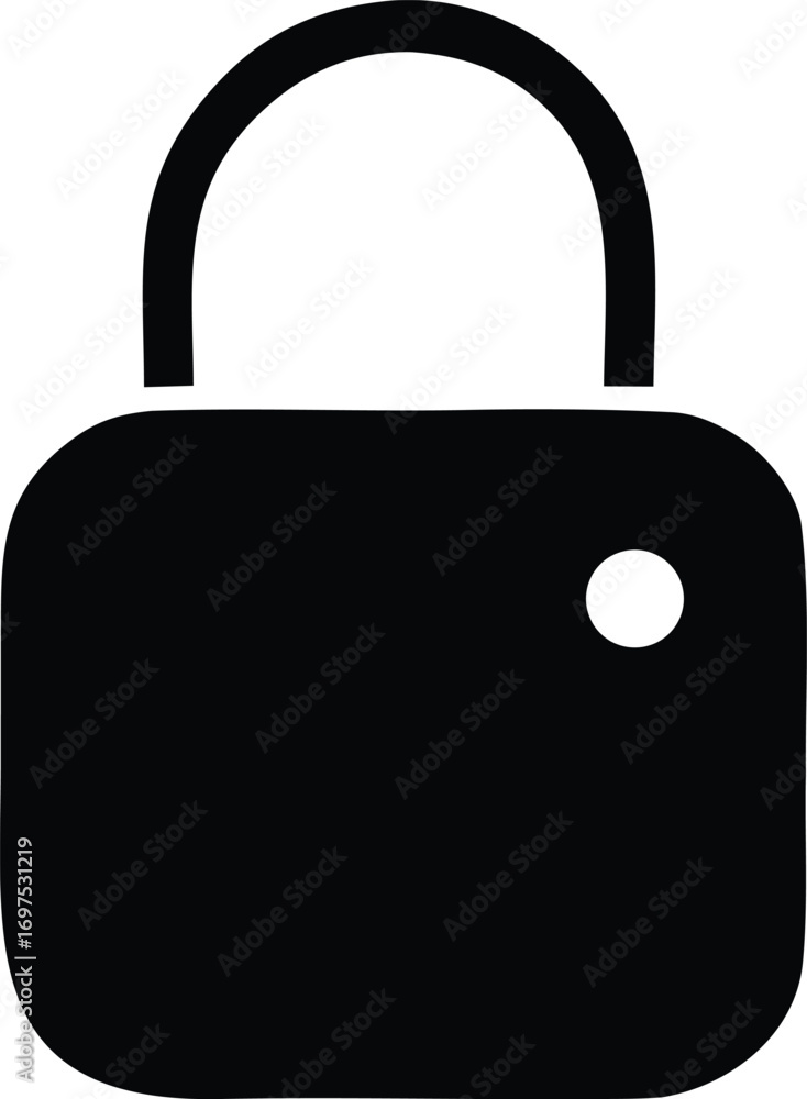 Poster simple black padlock icon silhouette secure lock symbol for security privacy and protection concepts
