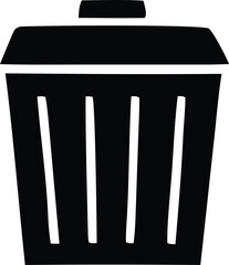 Simple trash can icon graphic representing delete remove erase waste bin garbage disposal recycling symbol clean up digital tool interface element