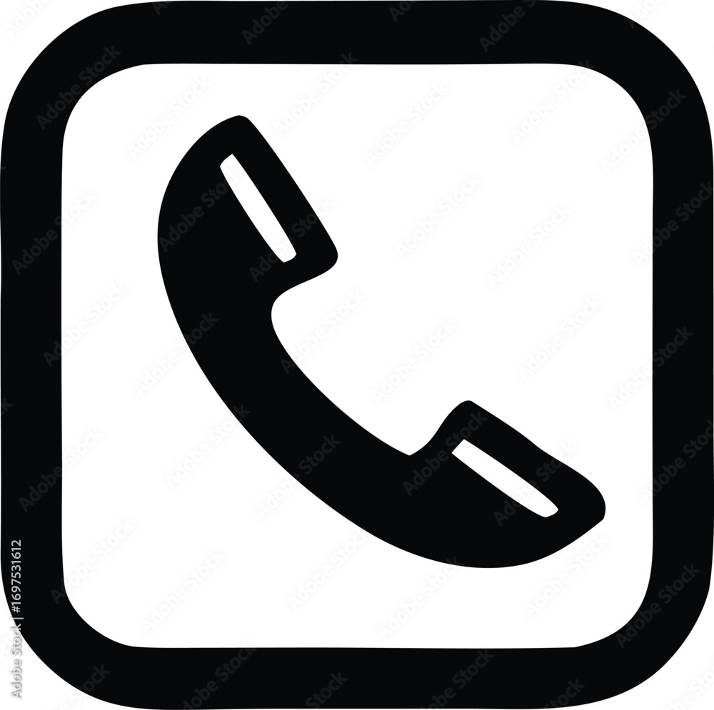 Poster classic telephone handset icon symbol representing communication and connectivity simple design elem