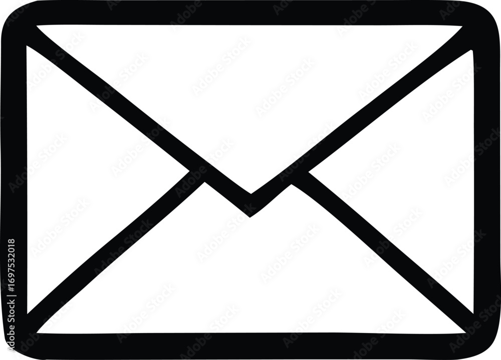 Poster simple hand drawn envelope icon a symbol representing communication and mail services essential for 