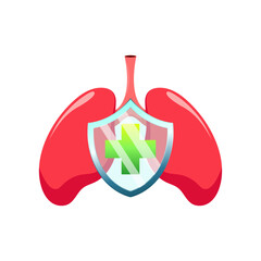 Healthy Lungs Protection Medical Concept Vector Illustration