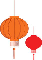 Vibrant Chinese lanterns suspended, celebrating festive traditions and cultural ambiance.