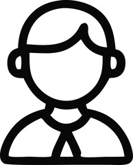 Obraz premium Simple icon of a person with short hair and ears outline for profile or user representation
