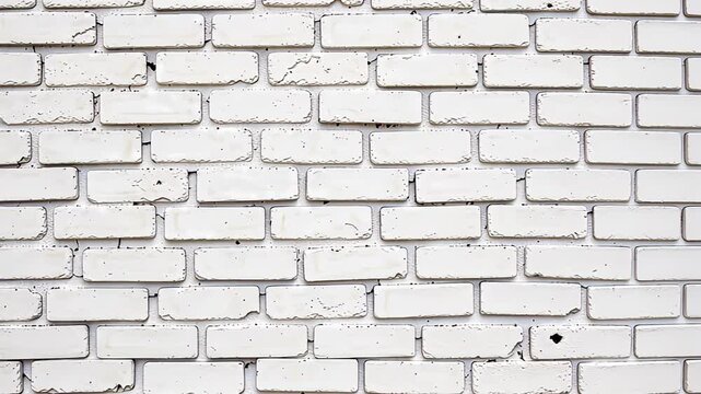 Textured White Brick Wall Background Featuring Rectangular Pattern and Natural Weathered Characteristics in Urban Settings