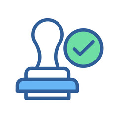 Approved Stamp with Check Mark Confirmation on Black Background