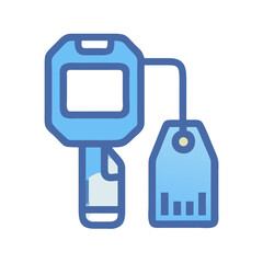 Car key and tag icon, flat vector illustration on black