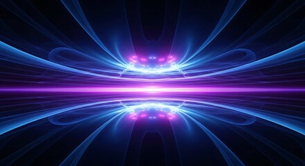 Dynamic Fractal Design With Vibrant Blue and Purple Energy Streams