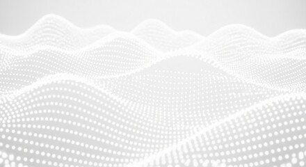 Stunning White Glowing Dot Grid Wave Pattern for Elegant Background