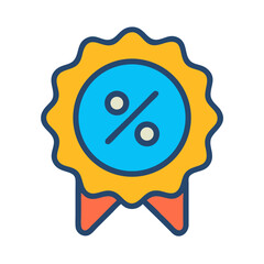 Percentage Discount Badge Icon for Shopping Sale Promotions