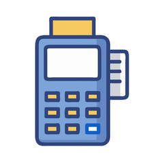 Simple payment terminal icon on solid black background