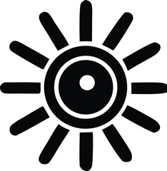 Obraz premium Abstract sun symbol icon representation of brightness warmth energy radiance and celestial body