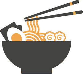 Delicious Ramen Bowl with Chopsticks and Egg