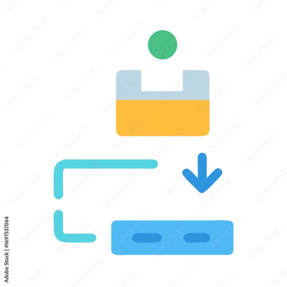 Poster flat illustration of a visual transfer of data process
