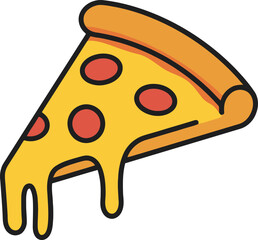 Delicious Slice of Pepperoni Pizza with Melting Cheese