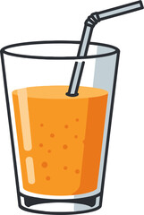Refreshing Orange Juice in a Tall Glass