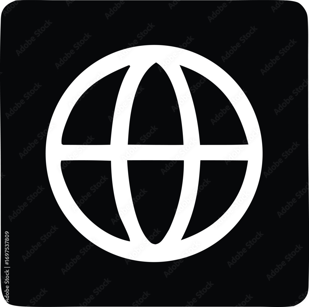 Poster simple globe icon representing global internet connection and digital world symbol for online commun
