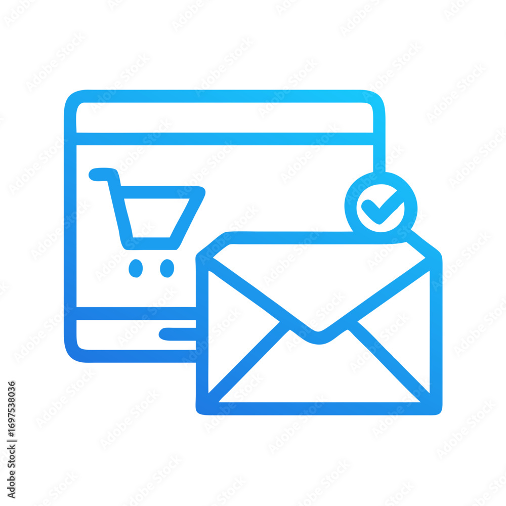 Poster shopping application with notification of email received confirmation payment