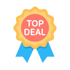 Attractive top deal badge featuring a ribbon design element