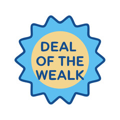 Deal of the Week badge in cartoon style illustration