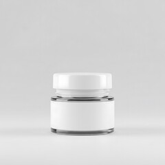 Minimalist White Jar Mockup on Light Background