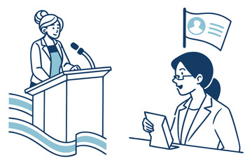 businessman and businesswoman