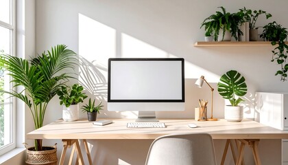 Modern home office workspace