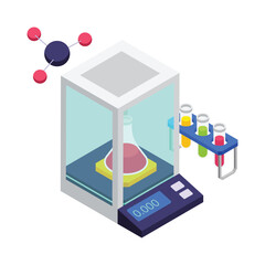Microbiology isometric vector illustration.