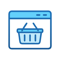 Online Shopping Cart Icon within Web Browser Window