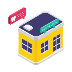Dental Clinic isometric vector illustration.