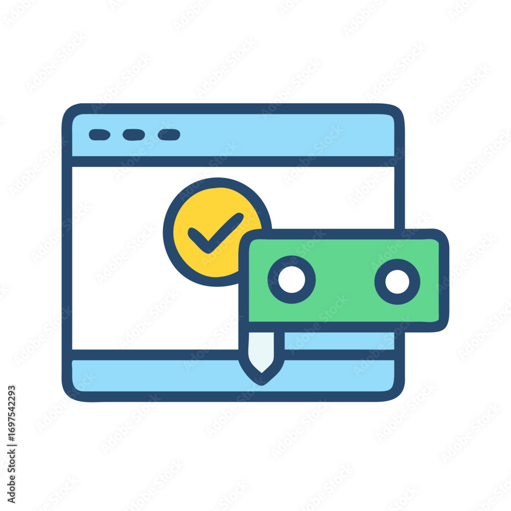 Poster website security with two factor authentication icon illustration graphic