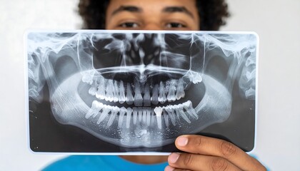 Person holding dental X-ray