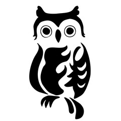 Elegant Owl Tattoo or Colorin...