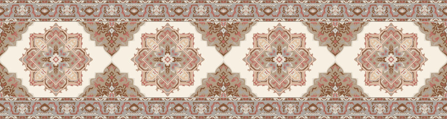 Seamless border, ethnic tribal vintage abstract pattern, aztec fabric pattern.