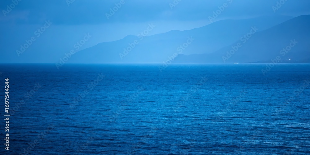 Poster deep rich blue gradient abstract background image evokes calm ocean serenity and tranquil waters