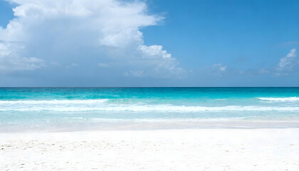 Fototapeta premium Pristine Tropical Beach with Turquoise Water and White Sand