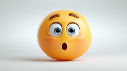3D surprised emoticon