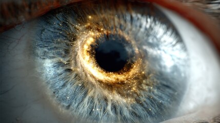 Close-up of an eye, golden iris