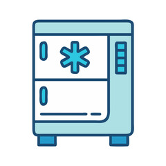 Obraz premium Medical Refrigerator Icon Flat Illustration for Healthcare Designs