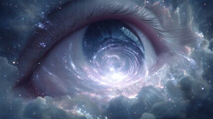 Cosmic eye gazing at nebula