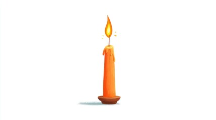 Orange candle flame, simple illustration