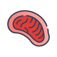 Stylized steak illustration against black backdrop food presentation