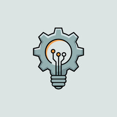 Innovative Engineering Solution Lightbulb Gear Combination Concept Design for Future Technology and Creative Idea Generation with Modern Approach