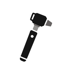 Flat design illustration of a medical otoscope diagnostic tool