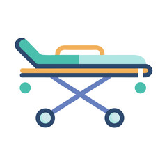 Simple hospital stretcher illustration isolated on black background