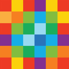 Rainbow color mosaic vector pattern with square geometric shapes abstract vibrant background artwork  