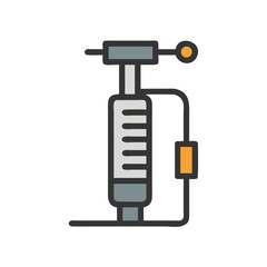 Stylized Illustration of Medical Syringe on Isolated Black Background