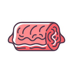 Stylized illustration of a raw meat cut on black